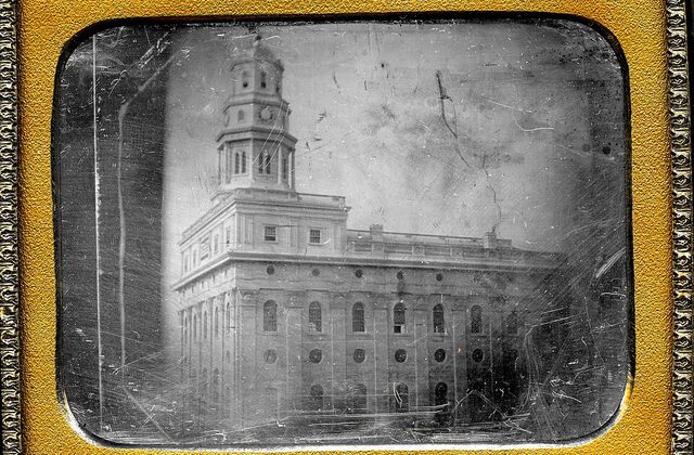 Nineteenth-century daguerreotype of the Nauvoo temple
