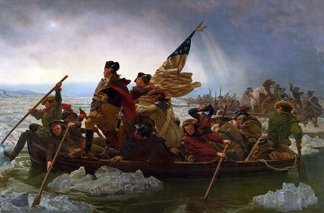 Painting of Washington crossing the Delaware